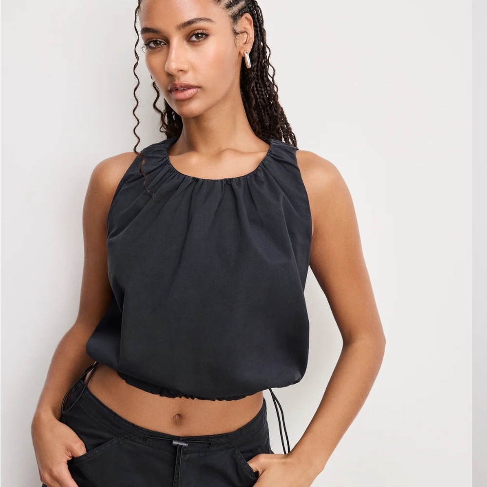 Good American TWILL PARACHUTE BUBBLE TOP size small